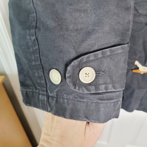 Calvin Klein Jacket Womens Medium Black Hooded Toggle Duffle Made USA Cotton - Picture 4 of 15